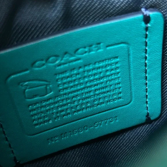 Coach Leather Saddle Bag 18 Dark Teal Crossbody - Picture 6 of 8